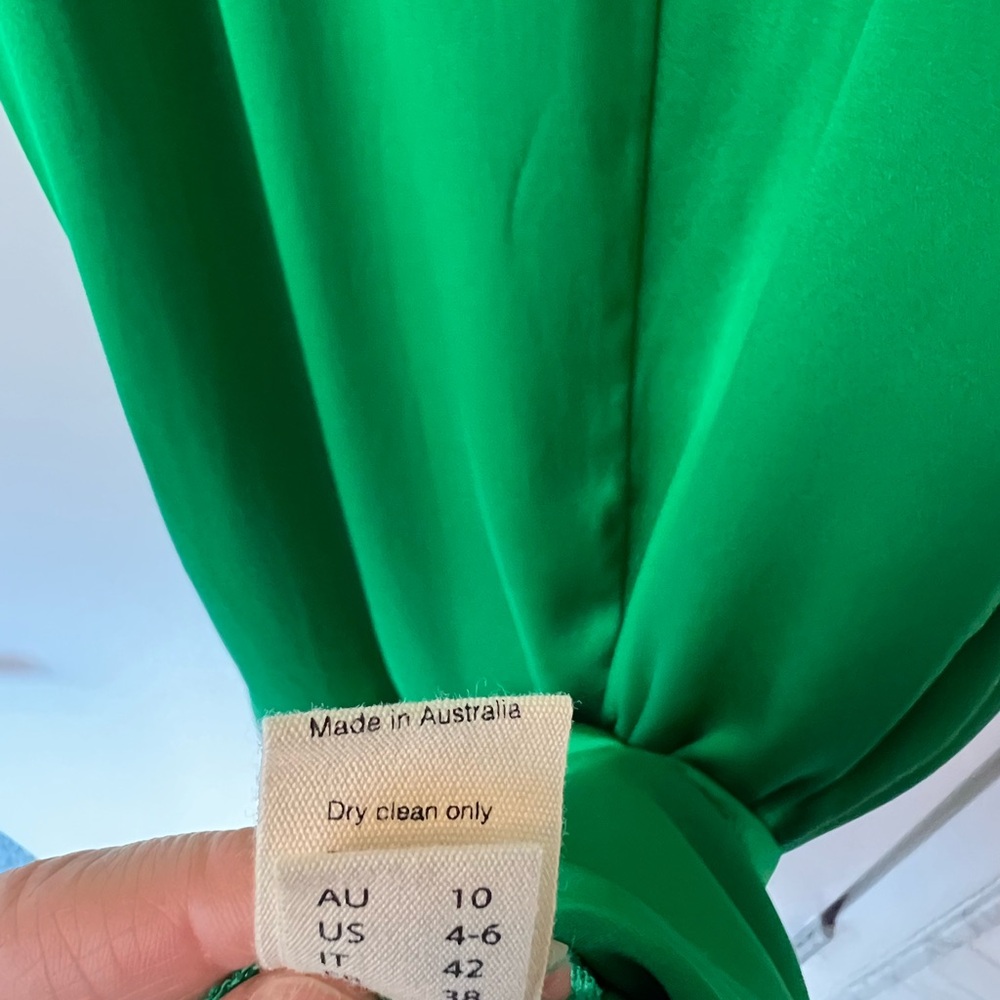 Kitx Green Hi Low Silk Dress - Picture 9 of 10